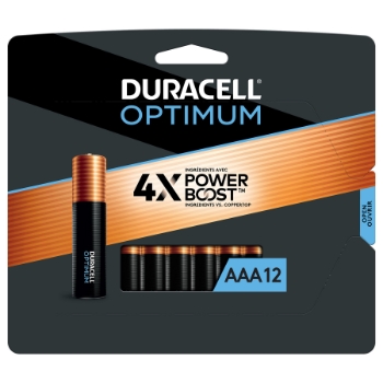 Duracell Optimum AAA Batteries with Re-closable Package, 12/Pack