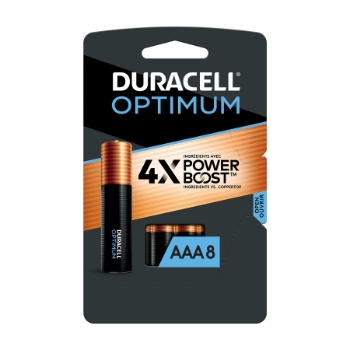 Duracell Optimum AAA Batteries with Re-closable Package, 8/Pack