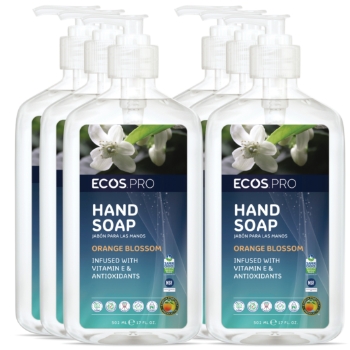 Earth Friendly Products Pro Handsoap, Orange Blossom Scent, 17 oz, 6/Carton