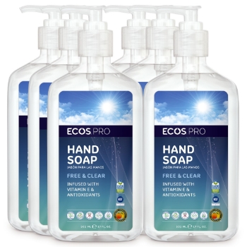 Earth Friendly Products Pro Handsoap, Free &amp; Clear Scent, 17 oz, 6/Carton