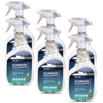 Earth Friendly Products Pro EcoBreeze Odor Eliminator Lavender Vanilla, 32 oz, 6/Carton