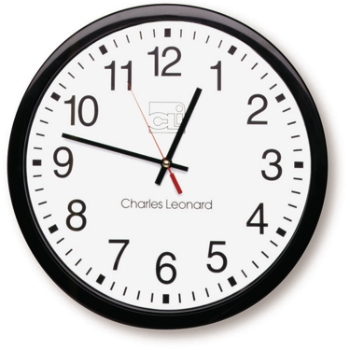 Charles Leonard, Inc. Wall Clock, Thinline Quartz, 14 in
