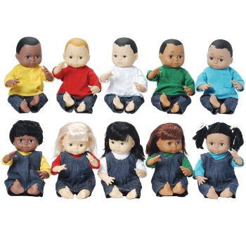 Educator&#39;s Resource Multi-Ethnic School Dolls, Ages 3 and Up, Set of 10