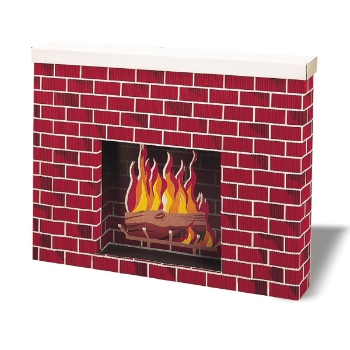 Corobuff Corrugated Fireplace, 30&quot;H x 38&quot;W x 7&quot;D, Tu-Tone Brick