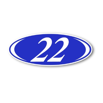 W.B. Mason Co. Auto Supplies Window Sticker, Model Year 22, Oval, 4-1/4&quot; X 11-1/4&quot;, White &amp; Blue, 12/Dozen