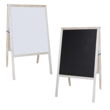 Flipside Products Marquee Dry Erase &amp; Bulletin Board Combination Easel, 42&quot; x 24&quot;, Natural Hardwood
