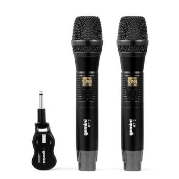 Gemini UHF Dual Wireless Microphone System, Black