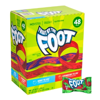 General Mills Fruit by the Foot Variety Pack, Strawberry and Berry Tie Dye, 0.75 oz, 48/Pack
