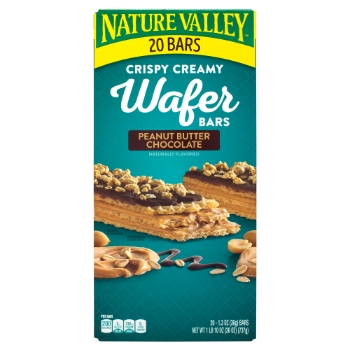 Nature Valley Peanut Butter Chocolate Crispy Creamy Wafer Bars, 1.3 oz, 20 Bars/Pack