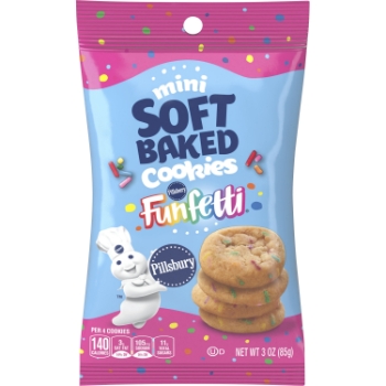 Pillsbury Soft Baked Mini Cookies, Funfetti, 3 oz, 6/Box, 9 Boxes/Case