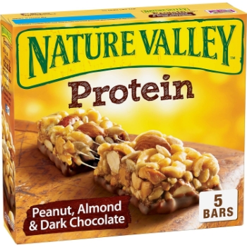 Nature Valley Protein Bar, Peanut, Almond, and Dark Chocolate, 1.4 oz, 5/Box, 12 Boxes/Case