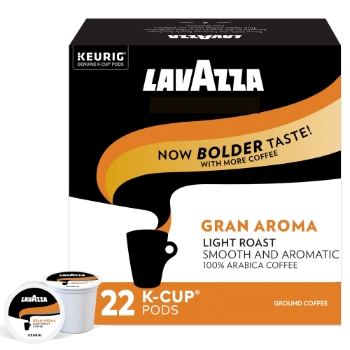 Lavazza Gran Aroma Coffee K-Cup Pods, Light Roast, 22/Box, 4 Boxes/Carton