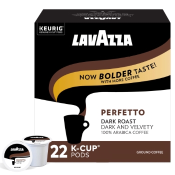 Lavazza Perfetto Coffee K-Cup Pods, Dark Roast, 22/Box