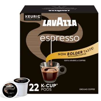 Lavazza Espresso Coffee K-Cup Pods, Medium Roast, 22/Box, 4 Boxes/Carton