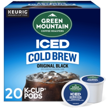 Green Mountain Coffee Original Black Iced Cold Brew Coffee K-Cup Pods, Dark Roast, 20/Box, 4 Boxes/Carton