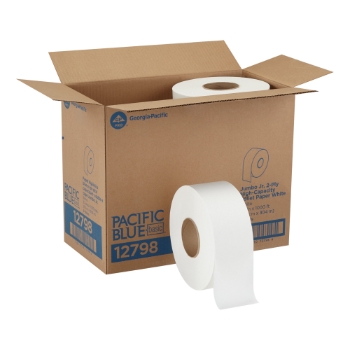 Georgia Pacific Professional JRT Toilet Paper Jumbo Jr Roll, 2-Ply, White, 1000 ft/Roll, 8 Rolls/Carton