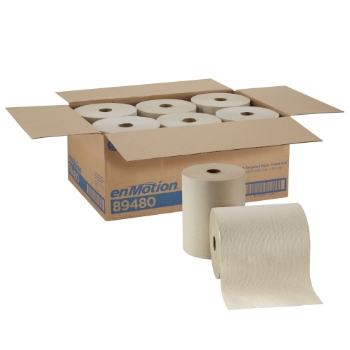 Georgia Pacific Professional Recycled Paper Towel Roll, 1-Ply, 10&quot; x 800&#39;, Brown, 6 Rolls/Carton