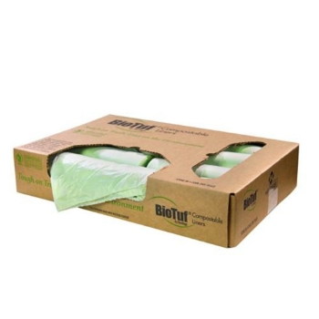 Heritage Compostable Can Liners, 13 Gallon, 24 in W x 32 in L, 0.88 Mil, Green, 200/Carton