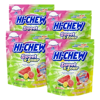 Hi-Chew Fruit Chew Sweet and Sour Citrus Mix, 12.7 oz, 4/Pack