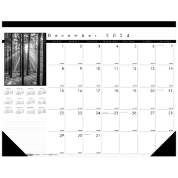 House of Doolittle Recycled Monthly Desk Pad Calendar, 13 Month, 22&quot; x 17&quot;, Black-and-White Photo, Dec 2024 - Dec 2025