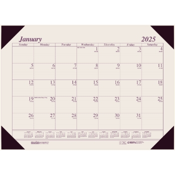 House of Doolittle Recycled EcoTones Monthly Desk Pad Calendar, 12 Month, 22&quot; x 17&quot;, Sunrise Rose, Jan 2025 - Dec 2025