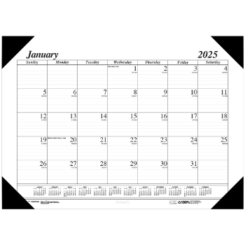 House of Doolittle Recycled One-Color Refillable Monthly Desk Pad Calendar, 12 Month, 22&quot; x 17&quot;, Jan 2025 - Dec 2025