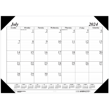 House of Doolittle Recycled Economy Academic Desk Pad Calendar, 14 Month, 22&quot; x 17&quot;, Jul 2024 - Aug 2025