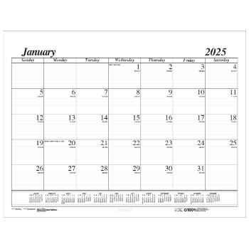 House of Doolittle Recycled One-Color Dated Monthly Desk Pad Calendar Refill, 12 Month, 22&quot; x 17&quot;, Jan 2025 - Dec 2025