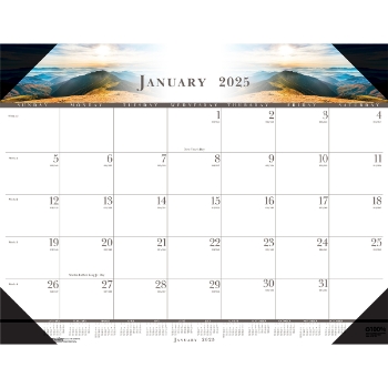 House of Doolittle Recycled One-Color Photo Monthly Desk Pad Calendar, 12 Month, 22&quot; x 17&quot;, Jan 2025 - Dec 2025