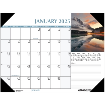 House of Doolittle Desk Pad Calendar, 12 Month, 22&quot; x 17&quot;, Earthscapes Scenic, Jan 2025 - Dec 2025