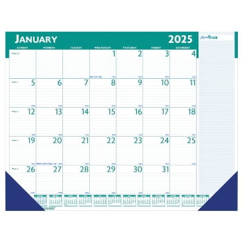 House of Doolittle Express Track Monthly Desk Pad Calendar, 13 Month, 22&quot; x 17&quot;, Jan 2025 - Jan 2026