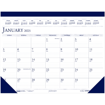 House of Doolittle Recycled Two-Color Monthly Desk Pad Calendar, 12 Month, 18-1/2&quot; x 13&quot;, Jan 2025 - Dec 2025