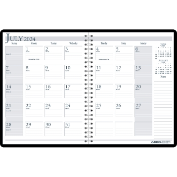 House of Doolittle Spiralbound Academic Appointment Book, 14 Month, 8-1/2&quot; x 11&quot;, Black, Jul 2024 - Aug 2025