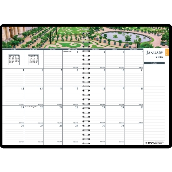 House of Doolittle Ruled Monthly Planner, 12 Month, 7&quot; x 10&quot;, Gardens of the World, Jan 2025 - Dec 2025