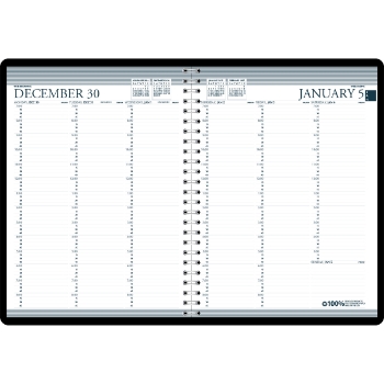 House of Doolittle Recycled Two-Year Professional Weekly Planner, 12 Month, 8-1/2&quot; x 11&quot;, Black, Jan 2025 - Dec 2025