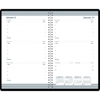 House of Doolittle Recycled Weekly Appointment Book, 30 Minute Appointments, 12 Month, 5&quot; x 8&quot;, Black, Jan 2025 - Dec 2025