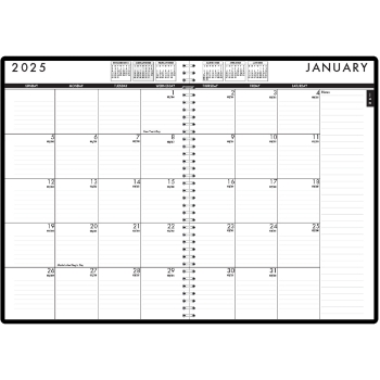 House of Doolittle Recycled 24/7 Daily Appointment Book/Monthly Planner, 12 Month, 7&quot; x 10&quot;, Black, Jan 2025 - Dec 2025