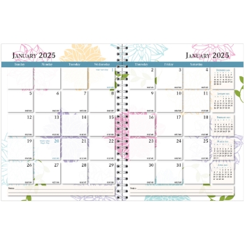 House of Doolittle Monthly Planners, 12 Month, 8-1/2&quot; x 11&quot;, Whimsical Floral, Jan 2025 - Dec 2025