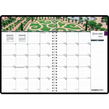 House of Doolittle Recycled Weekly/Monthly Planner, 12 Month, 7&quot; x 10&quot;, Gardens of the World, Jan 2025 - Dec 2025