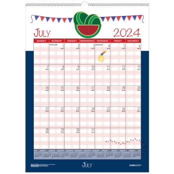 House of Doolittle 100% Recycled Academic Wall Calendar, 12 Month, 12&quot; x 16-1/2&quot;, Seasonal, Jul 2024 - Jun 2025