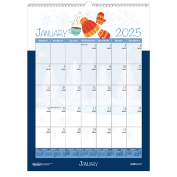 House of Doolittle 100% Recycled Wall Calendar, 12 Month, 12&quot; x 16-1/2&quot;, Seasonal, Jan 2025 - Dec 2025