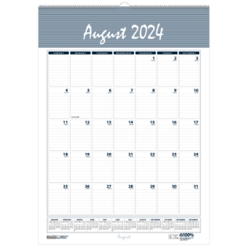 House of Doolittle Wirebound Academic Monthly Wall Calendar, 12 Month, 12&quot; x 17&quot;, Bar Harbor, Aug 2024 - Jul 2025