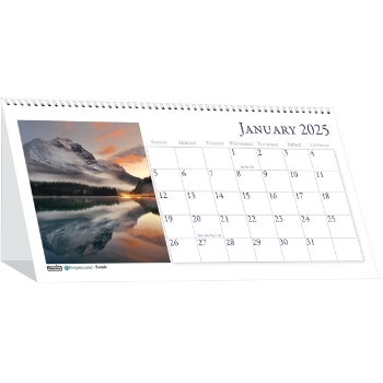 House of Doolittle Recycled Desk Tent Monthly Calendar, 12 Month, 8-1/2&quot; x 4-1/2&quot;, Scenic Photos, Jan 2025 - Dec 2025