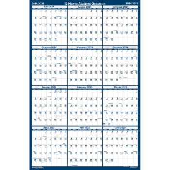 House of Doolittle Poster Style Reversible/Erasable Academic Yearly Calendar, 24 x 37, 2024-2025