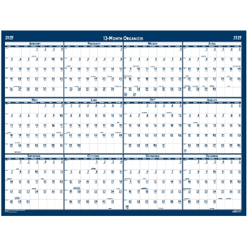 House of Doolittle Poster Style Reversible/Erasable Yearly Wall Calendar, 12 Month, 32&quot; x 48&quot;, Jan 2025 - Dec 2025