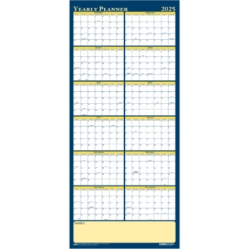 House of Doolittle Recycled Reversible Yearly Wall Planner, 12 Month, 60&quot; x 26&quot;, Jan 2025 - Dec 2025