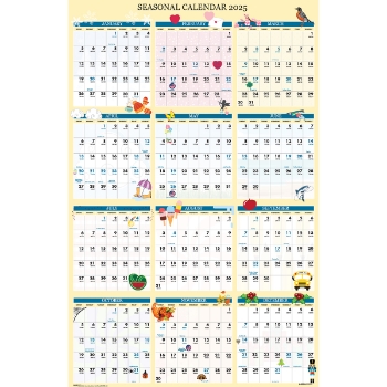 House of Doolittle 100% Recycled Laminated Wall Calendar, 12 Month, 24&quot; x 37&quot;, Seasonal, Jan 2025 - Dec 2025