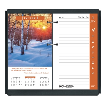 House of Doolittle Desk Calendar Refill, 12 Month, 3-1/2&quot; x 6&quot;, Earthscapes, Jan 2025 - Dec 2025