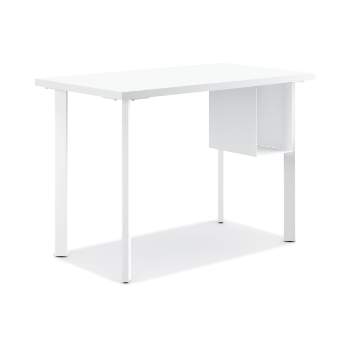 HON Coze Table Desk, U-Storage, 48&quot;W x 24&quot;D, Designer White Laminate, Designer White Leg Finish