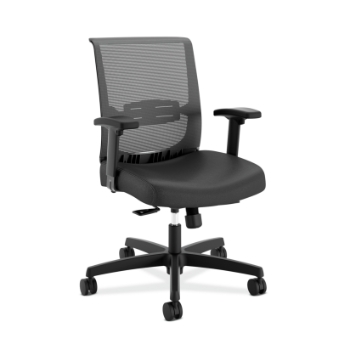 HON Convergence Chair, Black Fabric/Black Plastic